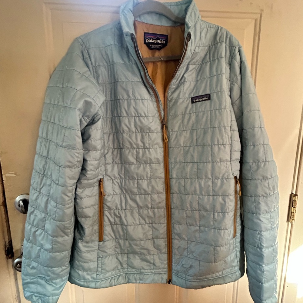 Patagonia puff light blue xl